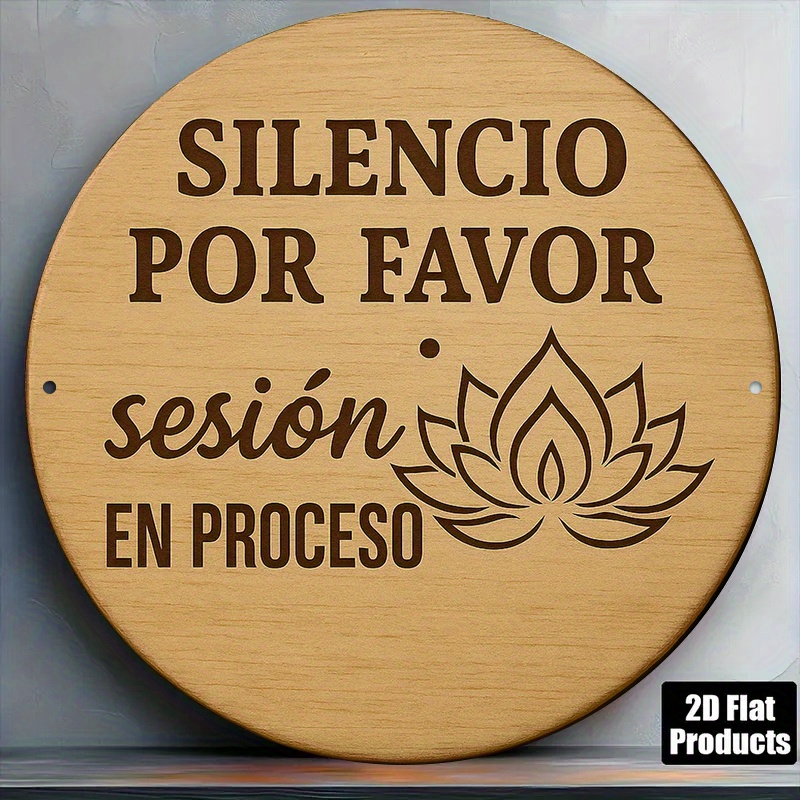 Spa Wellness Yoga - 2D Metal Sign Silencio Por Favor